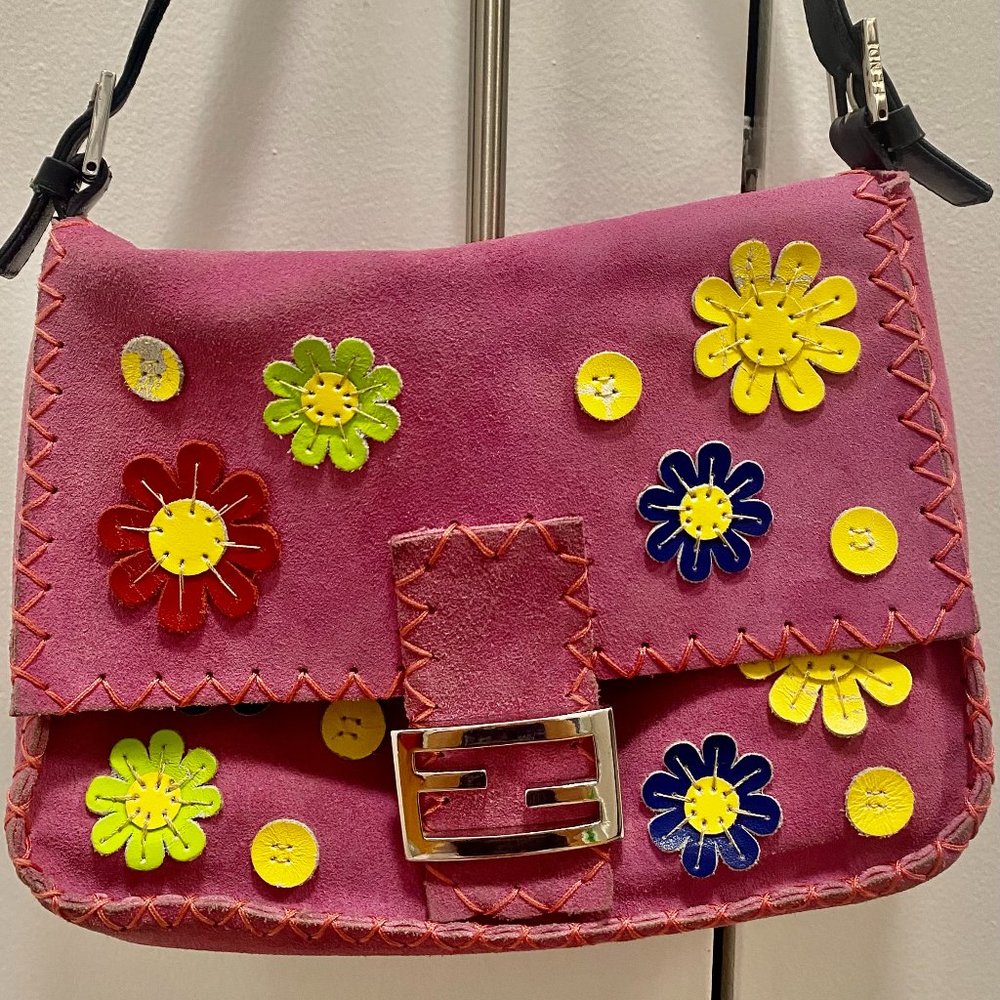 FENDI pink suede bag - Vintage and Rare!! EUC